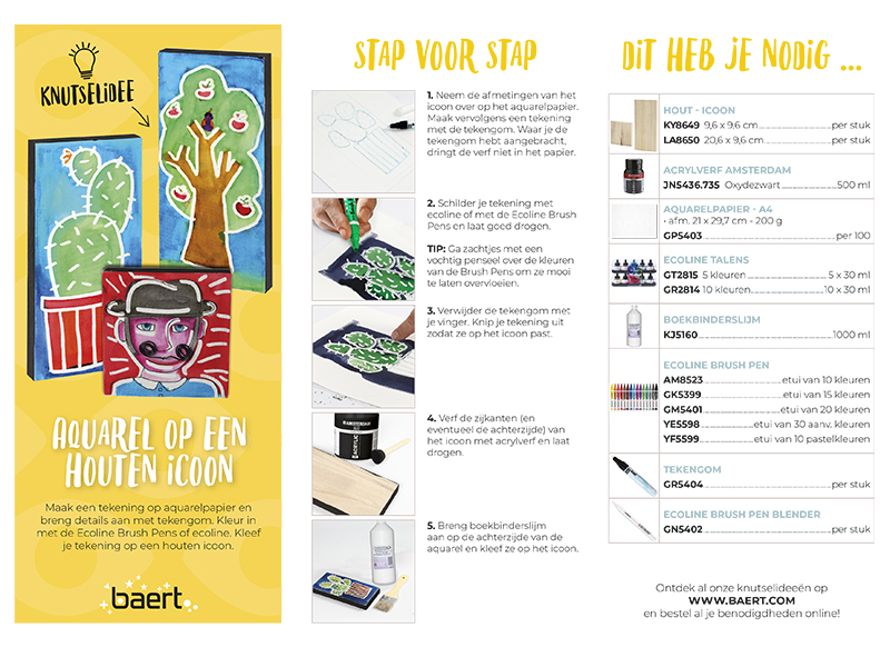 Aquarel op een houten icoon
