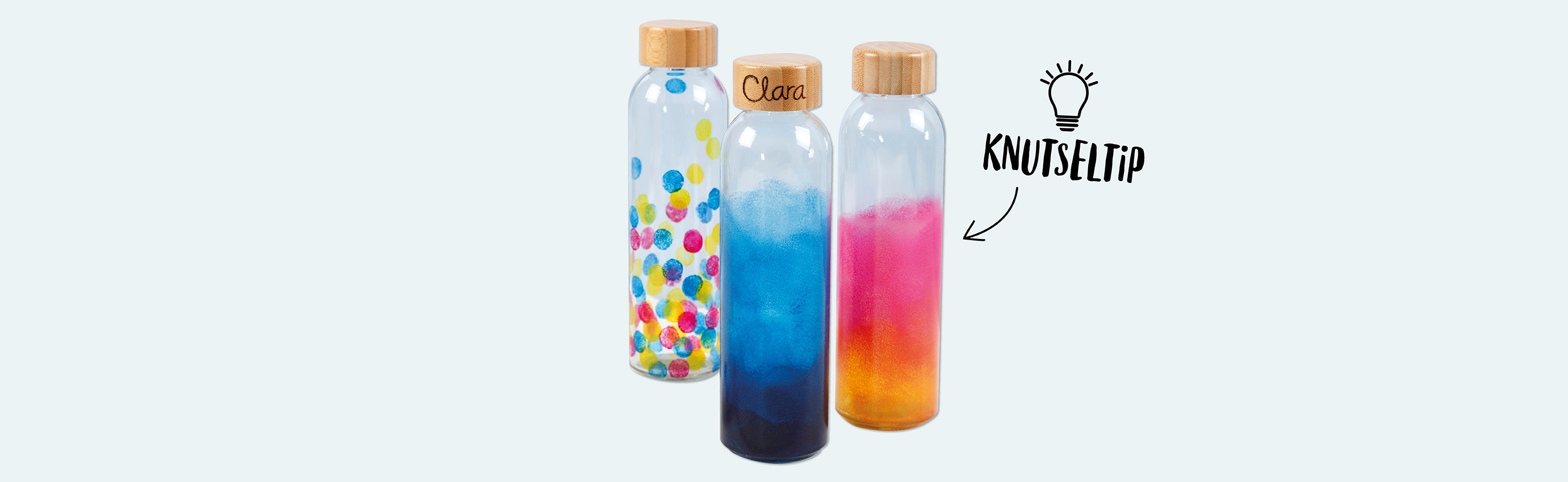 Knutselidee / Knutseltip: Drinkfles gedecoreerd met glasverf