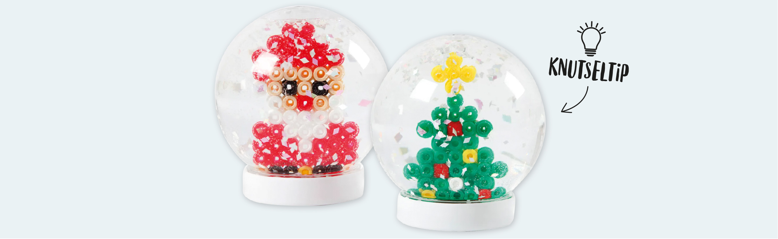 Knutselidee / Knutseltip: Sneeuwbol met kerstfiguur van strijkkralen