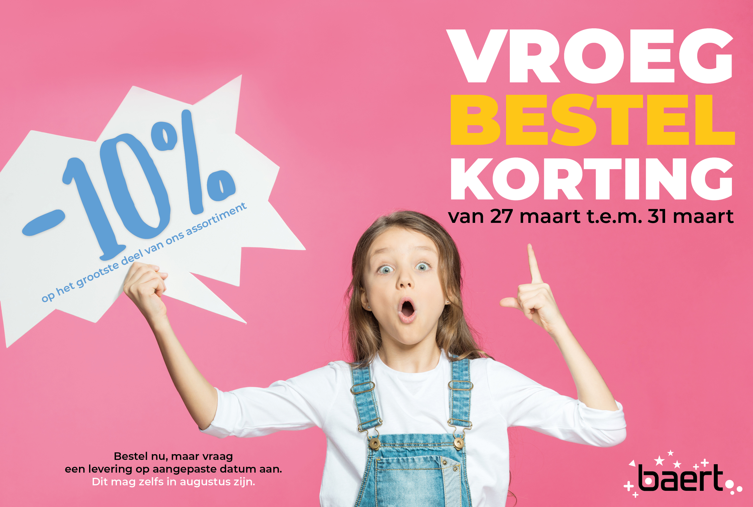 Vroegbestelkorting: 10% webkorting van 27 t.e.m. 31 maart