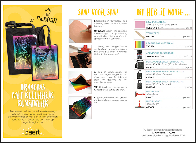Knutselidee: draagtas met kleurrijk kunstwerk