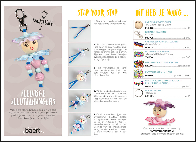 Knutselidee: fleurige sleutelhangers