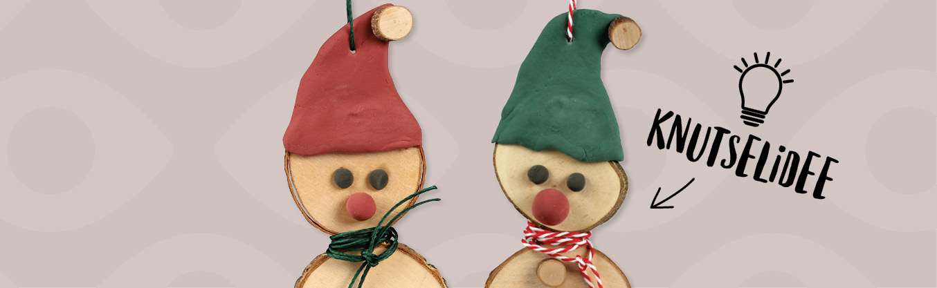 Knutselidee / Knutseltip: Kerstkabouters van houten schijven