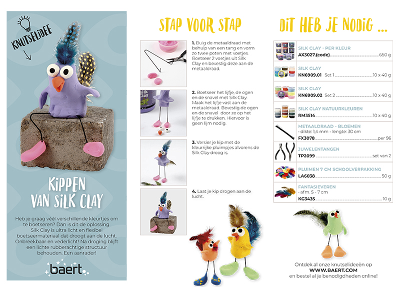 Kippen van Silk Clay