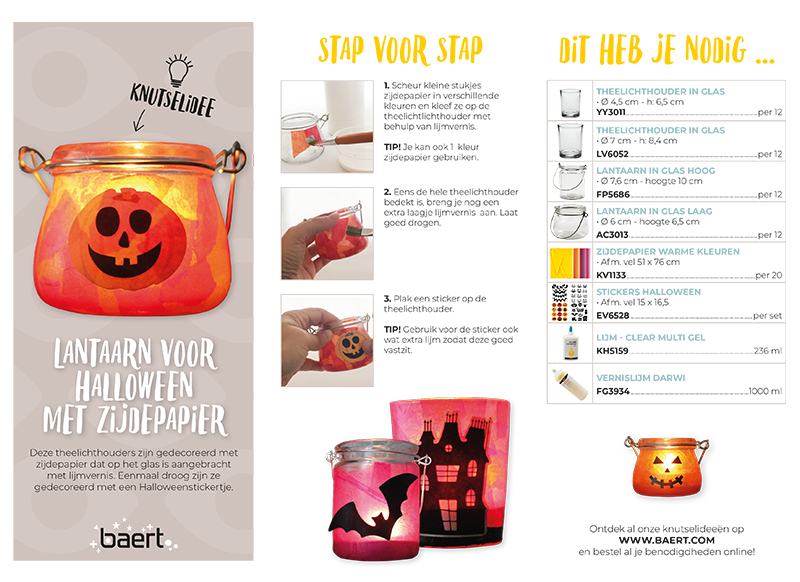 Lantaarn voor Halloween met zijdepapier