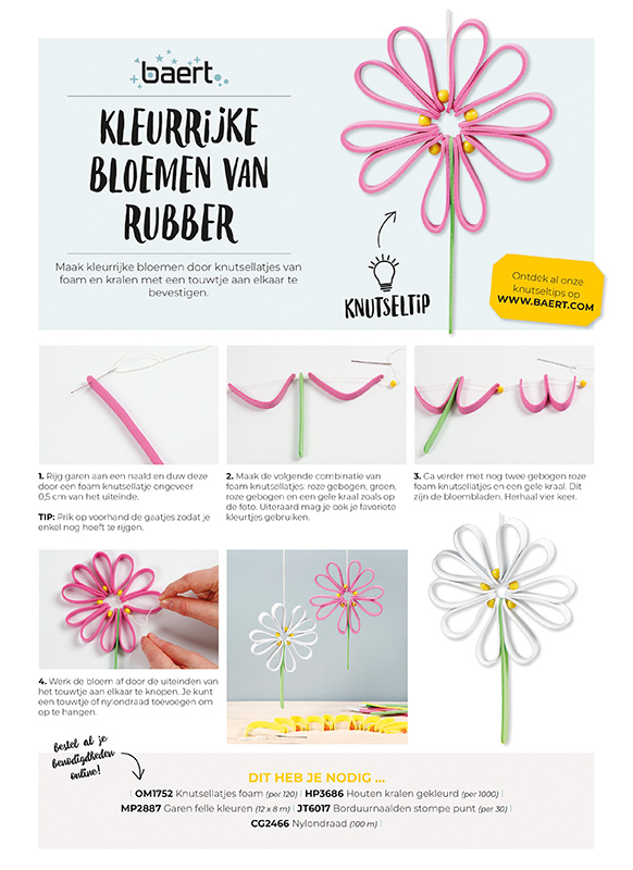 Kleurrijke bloemen van rubber