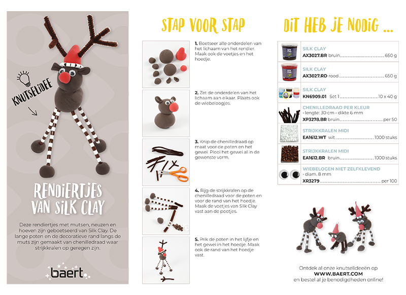 Rendiertjes van Silk Clay