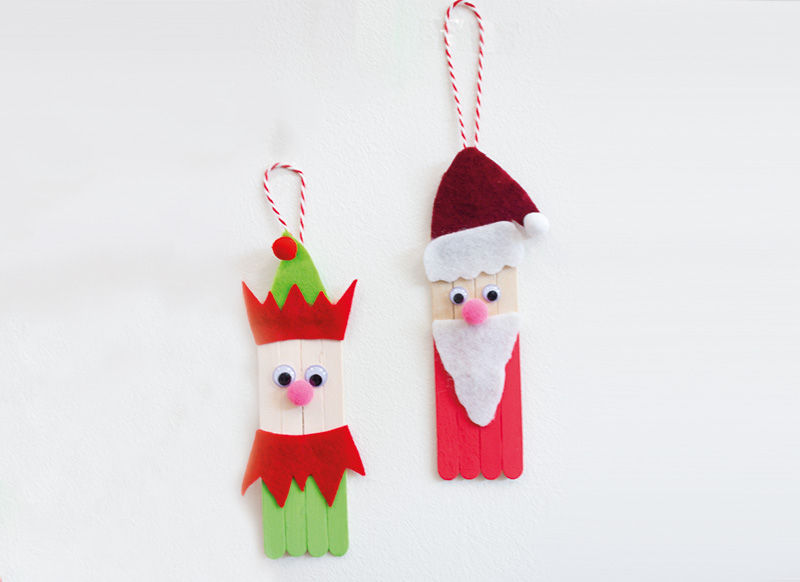 Knutseltip / Knutselidee: Kerstfiguren van knutsellatjes en vilt