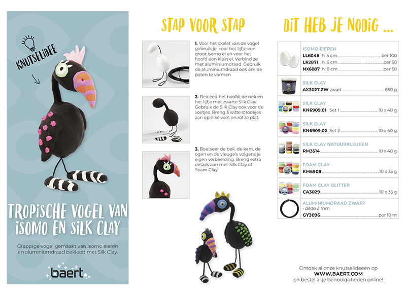 Tropische vogel van isomo en silk clay