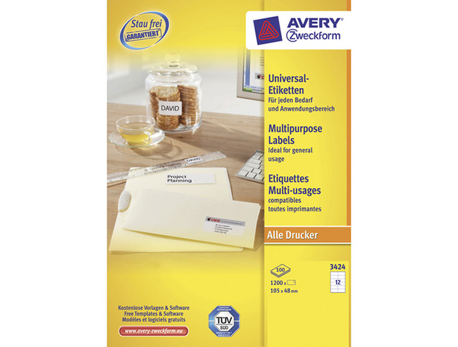 ETIKETTEN AVERY 3424 105 X 48 MM (DOOS VAN 100)