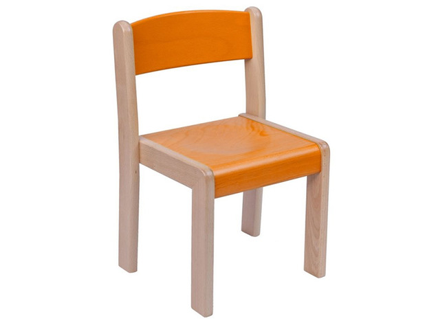 STOEL - GEKLEURD - ZITHOOGTE 46 CM