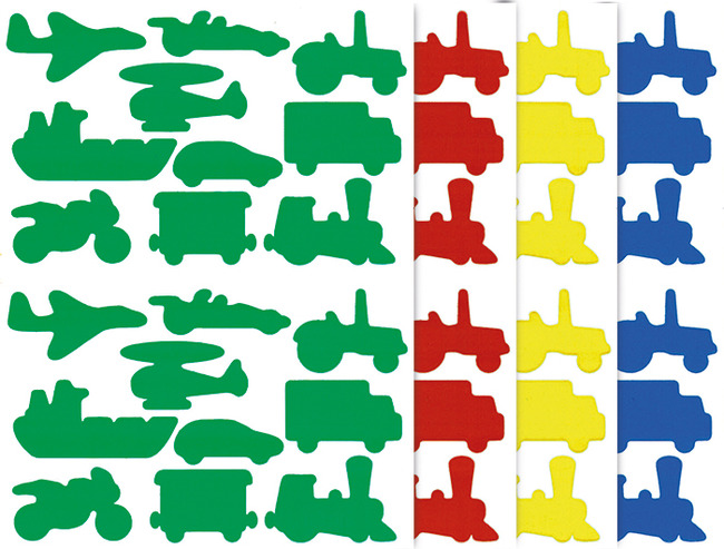Stickers - vervoer - set van 4 vellen