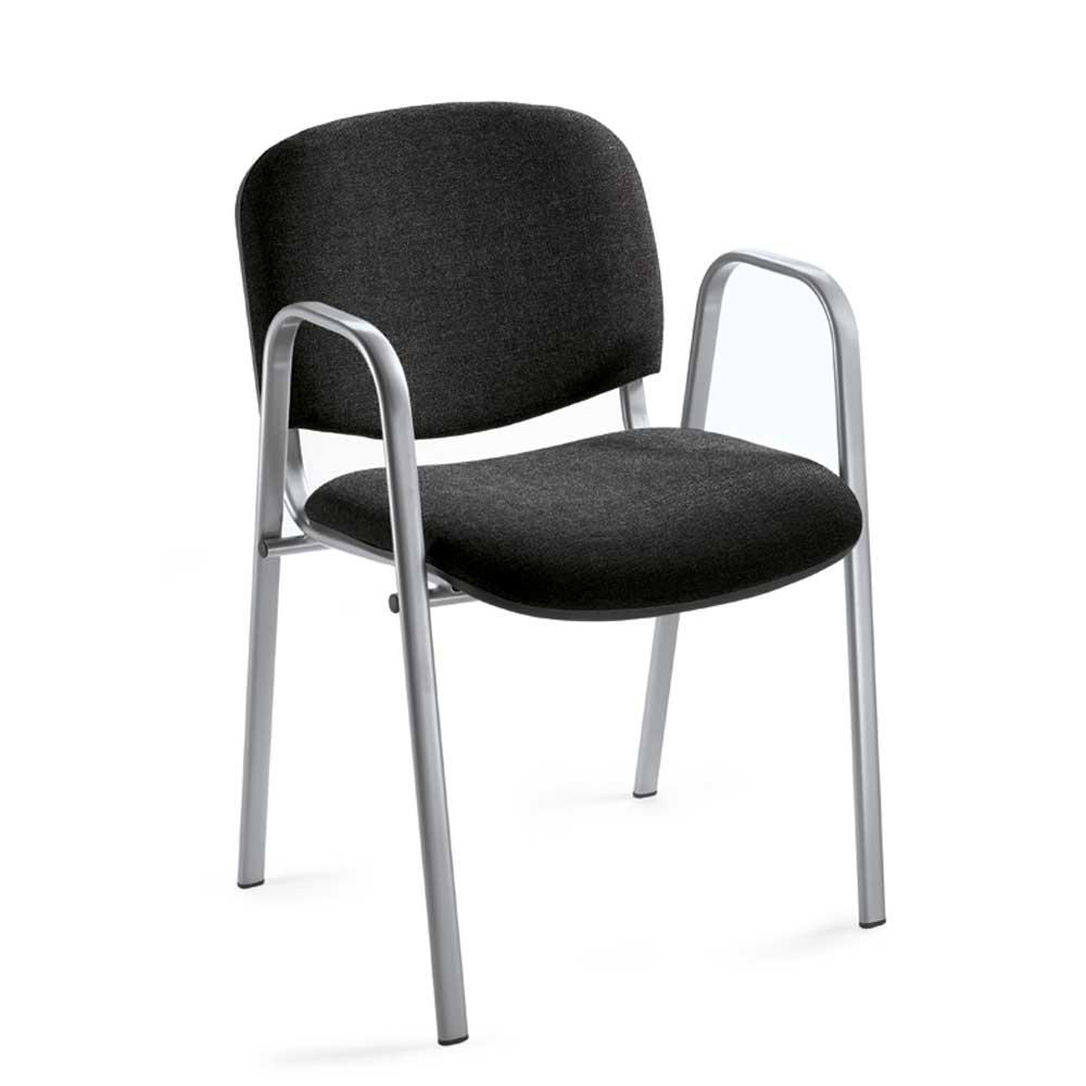 Catalogue bureau  chaise visiteur avec accoudoirs  noir  alu argenté