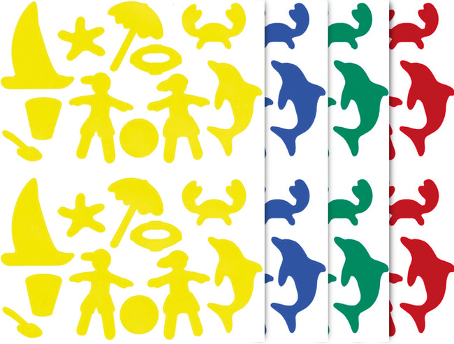 Stickers - het strand - set van 4 vellen