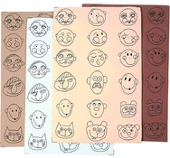 FOAM - STICKERS - GEZICHTEN - SET VAN 72