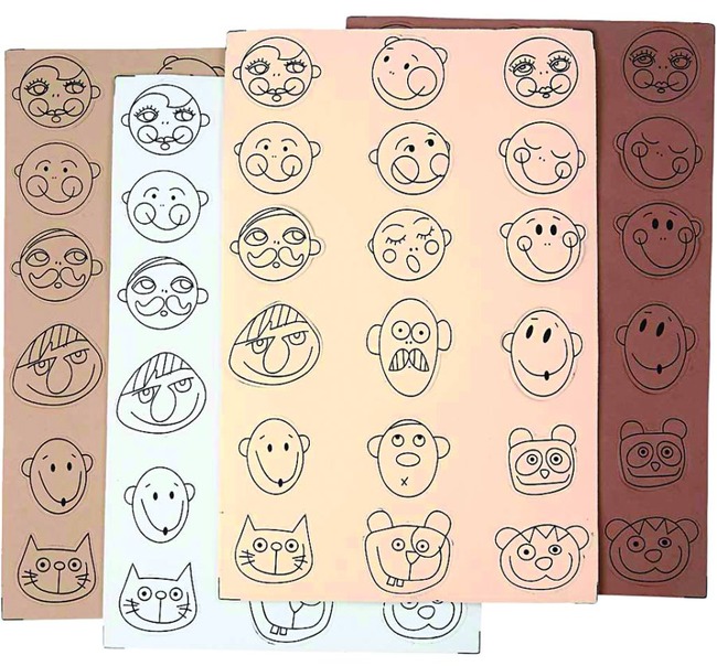 FOAM - STICKERS - GEZICHTEN - SET VAN 72