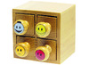 Smiley stempels in houten box (set van 4)