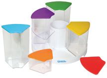 Opbergen - Learning Resources CreateaSpace SeeThru Spinning Bins - opbergpotjes - transparant - met dienblad - set van 14 assorti