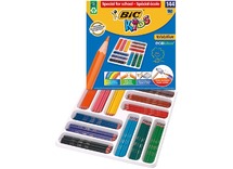 Potloden - kleurpotloden - BIC Kids Evolution ECOlutions - zeshoekig - doos - voordeelpakket - set van 144 assorti