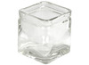 Theelichthouder - glas - vierkant - 7,5 x 7,5 cm - set van 12