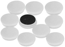Magneten - 3 cm diameter - wit - set van 10
