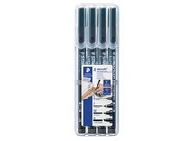 Alcoholstiften - Staedtler - Lumocolor permanent - zwart - set van 4 assorti