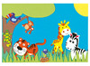 Stickers - foam - dierentuin - set van 96 assorti