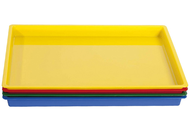 Verfschaal - 40 x 30 x 3 cm - plastic - set van 4 assorti