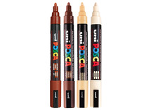 Stiften - verfstiften - Posca PC5M - huidskleur - set van 4 assorti