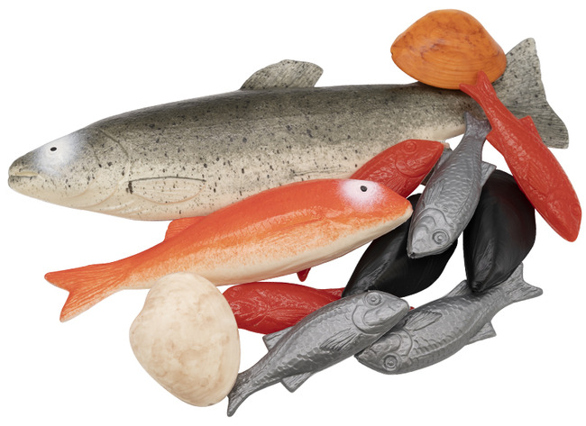 Jouets - imitation de nourriture - poisson - set de 12 assorti