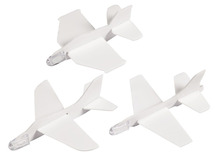 Vliegtuigen - foam - klein - blanco - set van 3