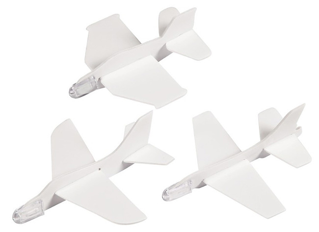 Vliegtuigen - foam - klein - blanco - set van 3
