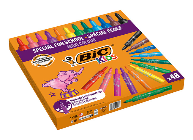 Stiften - kleurstiften - BIC Kids Decoralo - voordeelpakket - set van 48 assorti
