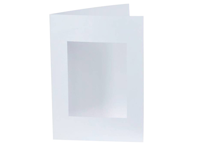 Cartes passe-partout - rectangulaires - 10,5 x 14,5 cm - blanches - set/10
