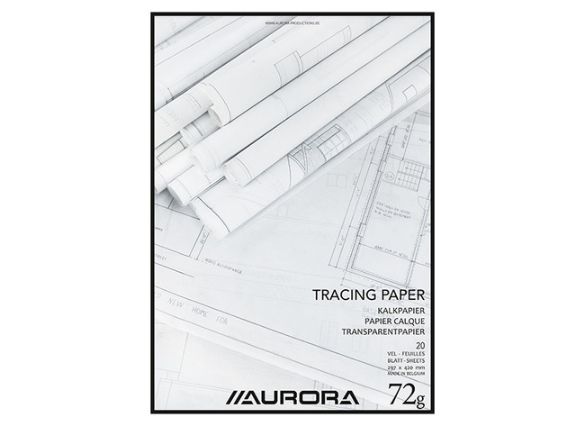 Papier - kalkpapier - Aurora - A3 - 72 g - wit - blok van 20 vellen
