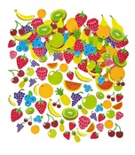 Foam - stickers - fruit - assortiment van 120