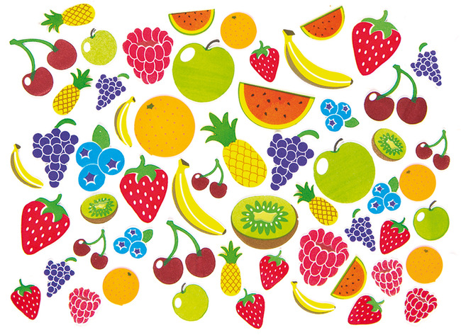 Foam - stickers - fruit - set van 120