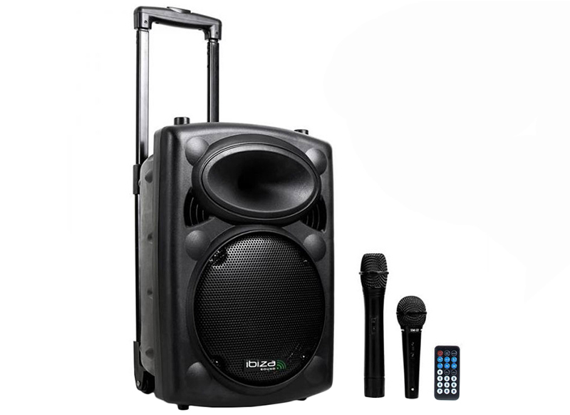 operator Luidspreker Deens Muziek - Ibiza Sound - mobiele muziekinstallatie met oplaadbare batterij -  woofer - usb - mp3-speler - microfoon - bluetooth - per stuk - Baert