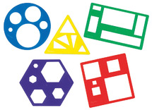Sjablonen - geometrische vormen - Learning Resources - set van 5