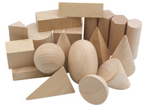Blokken - Learning Resources Wooden Geometric Solids - geometrische vormen - hout - set van 19 assorti