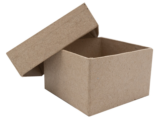 Boîtes en papier mâché - carré - 10x10cm - set/10