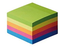 Memoblaadjes - vierkant - felle kleuren