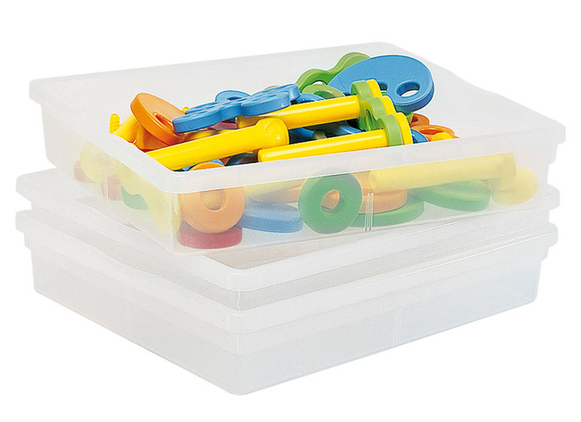 OPBERGKIST - LAAG - TRANSPARANT - SET VAN 3