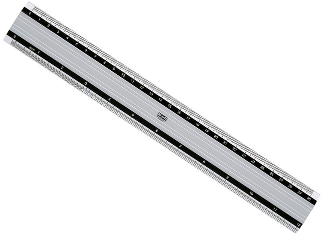 Latten - meetlat - 30 cm - aluminium - per stuk