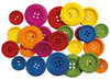 Knopen - hout - gekleurd - 25-40 mm - decoratie - set van 144 assorti