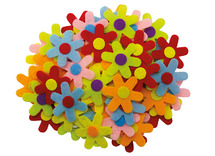 Stickers - bloemen - vilt - textiel - zelfklevend - decoratie - set van 60 assorti