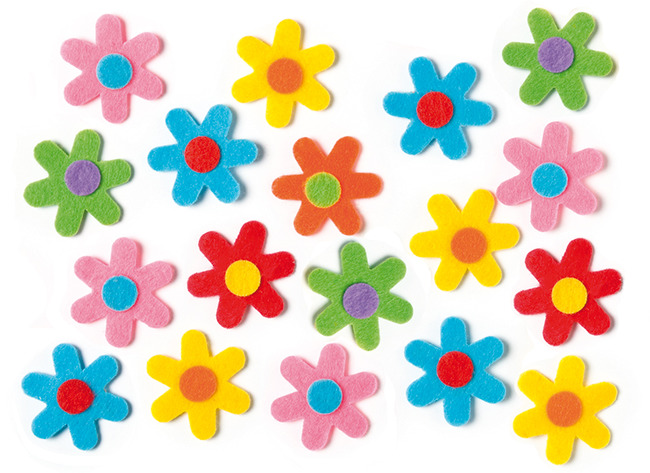 Decoratie - Stickers - Bloemen - Vilt - Textiel - Zelfklevend - Assortiment Van 60