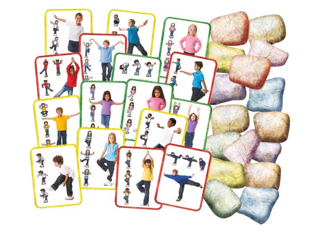 Beweegspel - Evenwichtsoefeningen - Opdrachtkaarten Met Stapstenen - Per Spel