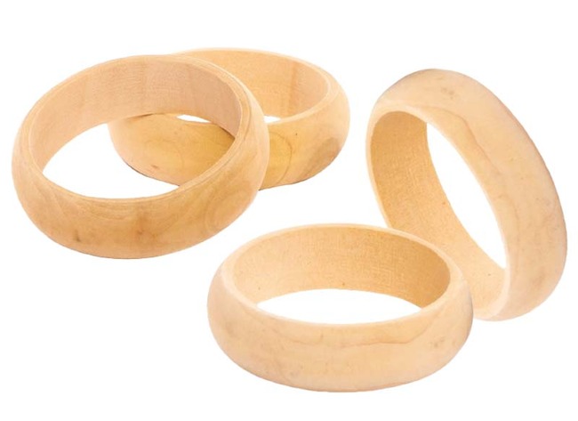Armbanden - hout - set van 4