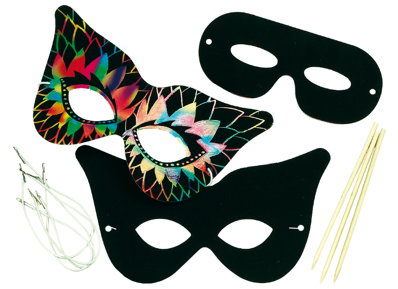 Maskers carnaval - kraspapier set 10 assorti Baert